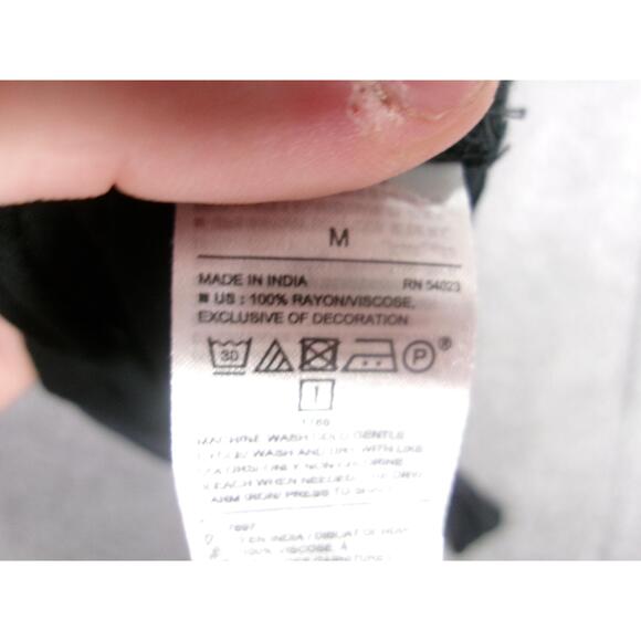 Old Navy Blouse Womens Medium Black Embroidered V Neck Bohemian Boho Chic Flowy - Picture 7 of 10